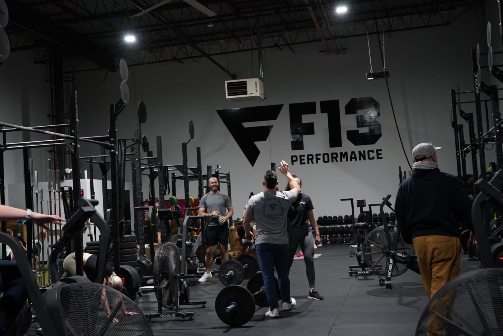 Coached class on the F13 Performance Center training floor in Allentown PA, 12 sessions per month HYROX and strength membership